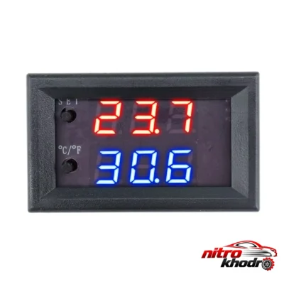 ماژول ترموستات W1209WK - نمای جلو - طراحی و جزئیات کلیدی