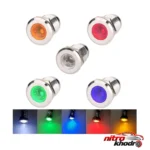 نمای کناری چراغ سیگنال مدل ۳V-۶V RED ۱۲mm اصل عمق قاب و پروفایل