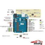 نمای بسته بندی برد آردوینو مدل UNO R۳ Atmega۳۲۸ - DIP اصل برچسب و بسته بندی