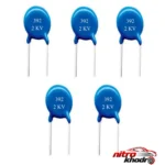 نمای بسته بندی خازن 3.9 نانو فاراد مدل 4kv بسته ۳ عددی برچسب و بسته بندی