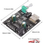 نمای کناری ماژول بلوتوث امپلی فایر دار استریو ۱۰۰ وات مدل XY_C۵۰L اصل پروفایل و ساختار